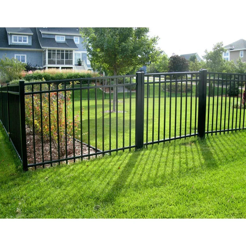 [100 Feet Of Fence] 4' Tall Black Ornamental Aluminum Flat Top Complete Fence Package