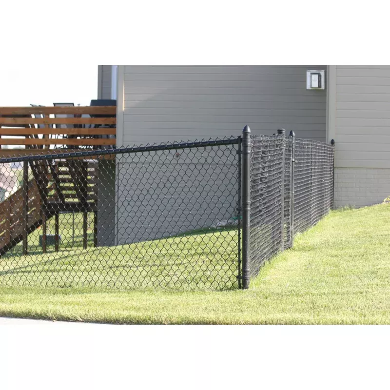 [100' Length] 6' Black Vinyl Chain Link Complete Fence Package