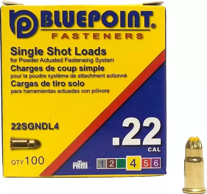.22 Caliber Brass Flat Head Powder Loads - 100 Count Box