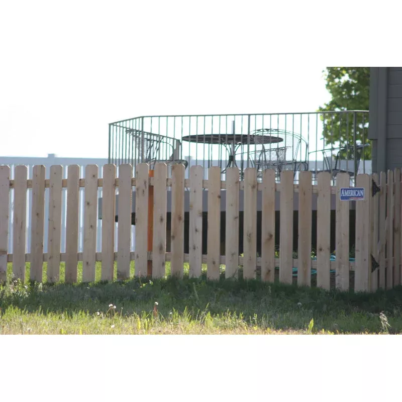 [50 Feet Of Fence] 4' Tall Cedar Wood Picket Complete Fence Package