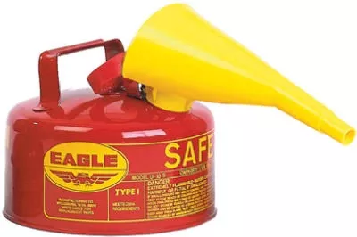 Eagle 1-Gallon Steel Safety Gas Can with Funnel & Neoprene Seal
