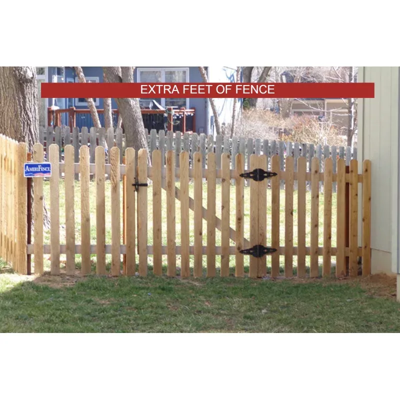 [Extra Feet Of Fence] Cedar Wood Picket Complete Fence Package