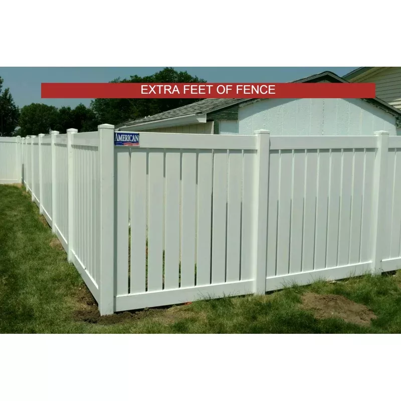 [Extra Feet Of Fence] Semi-Privacy Vinyl Complete Fence Package White