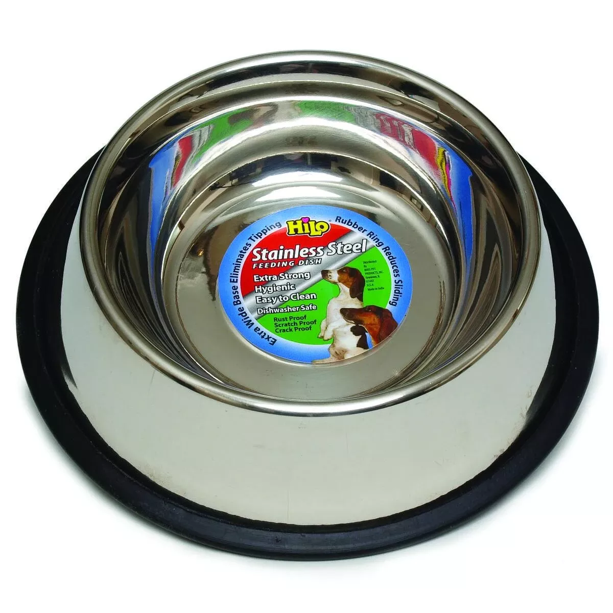 Zw142 16 Oz Stainless Steel Pet Feeding Dish - Non-skid, Heavyweight, Gold Finish